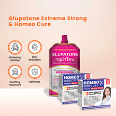 Glupatone Extreme Strong Whitening Emulsion + Homeo Cure Cream (Pack of 2)