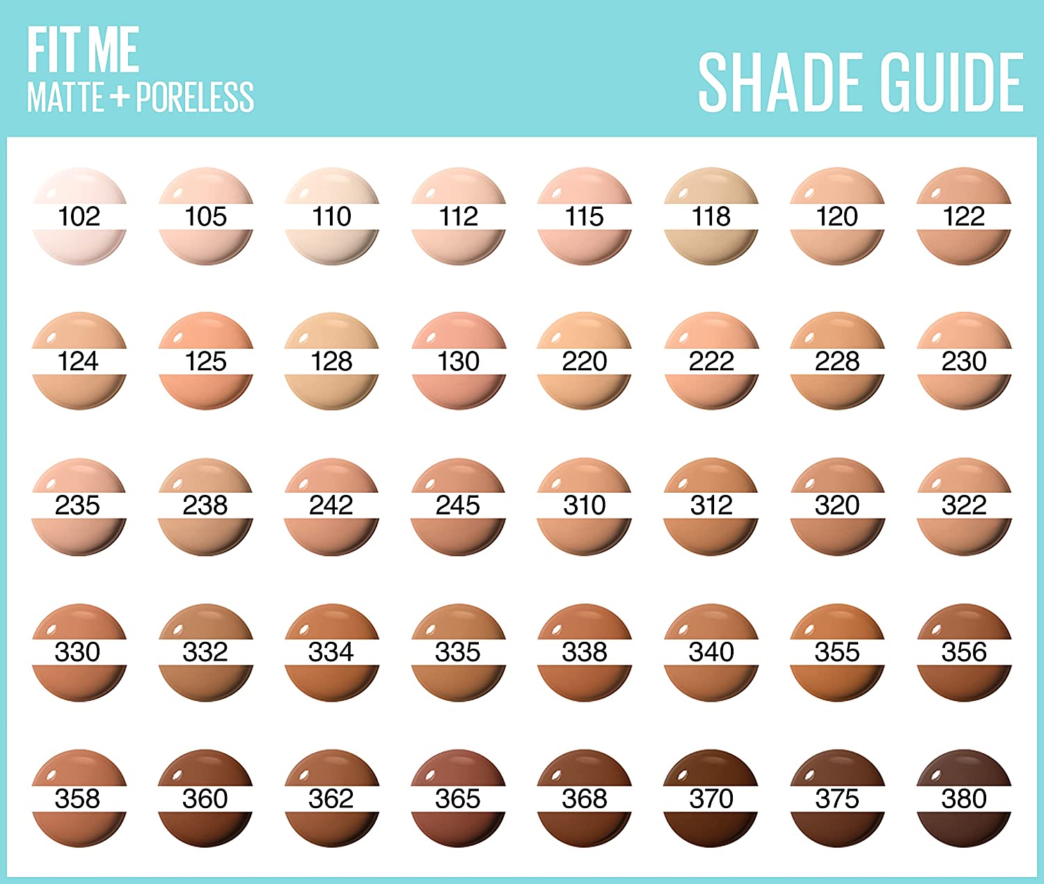 Maybelline Fit Me Matte + Poreless Foundation – Medium Shades (30ml)