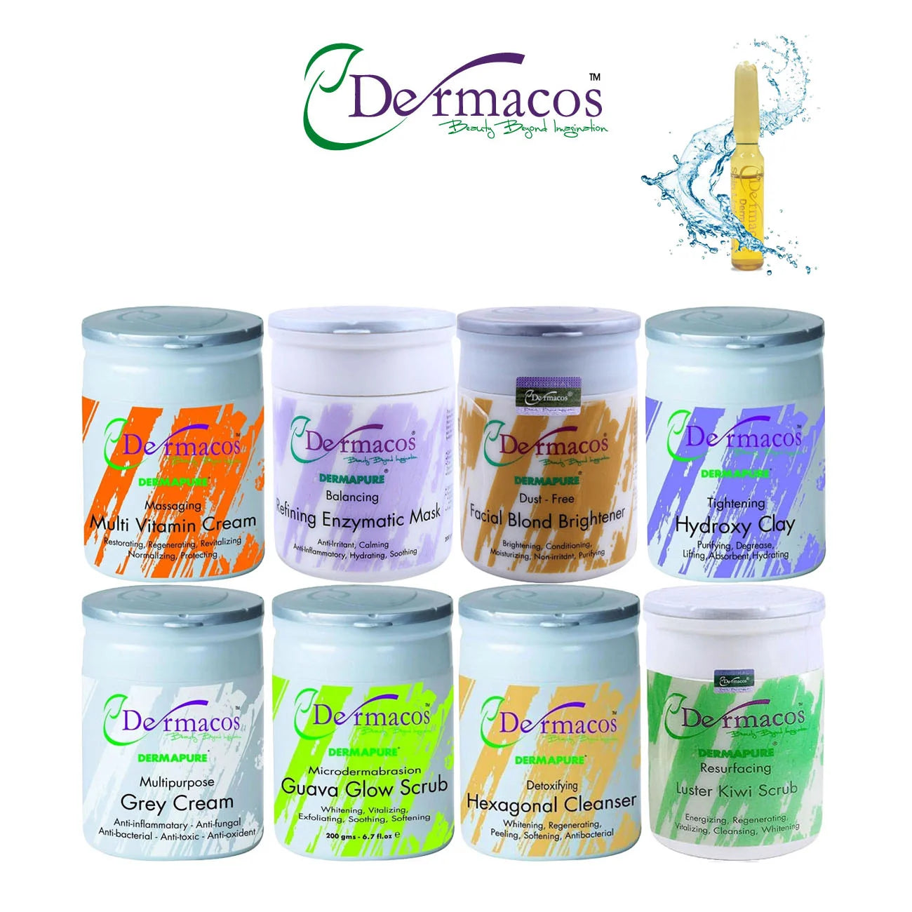 Dermacos Whitening Facial Kit – 8-in-1 Professional Skin Revival System