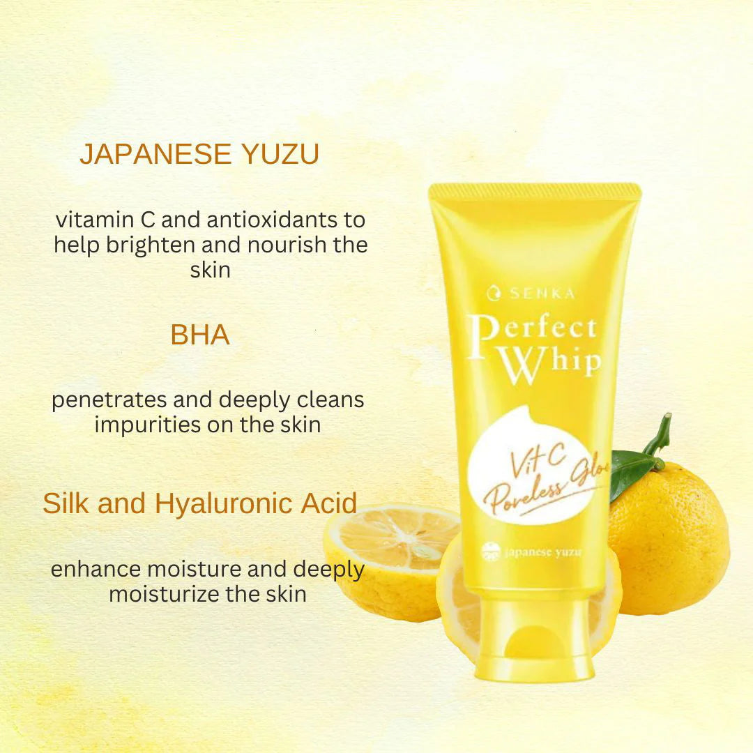 Shiseido Senka Perfect Whip Vitamin C Poreless Glow Facial Cleanser