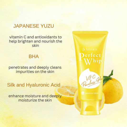 Shiseido Senka Perfect Whip Vitamin C Poreless Glow Facial Cleanser