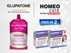 Glupatone Extreme Strong Whitening Emulsion + Homeo Cure Cream (Pack of 2)